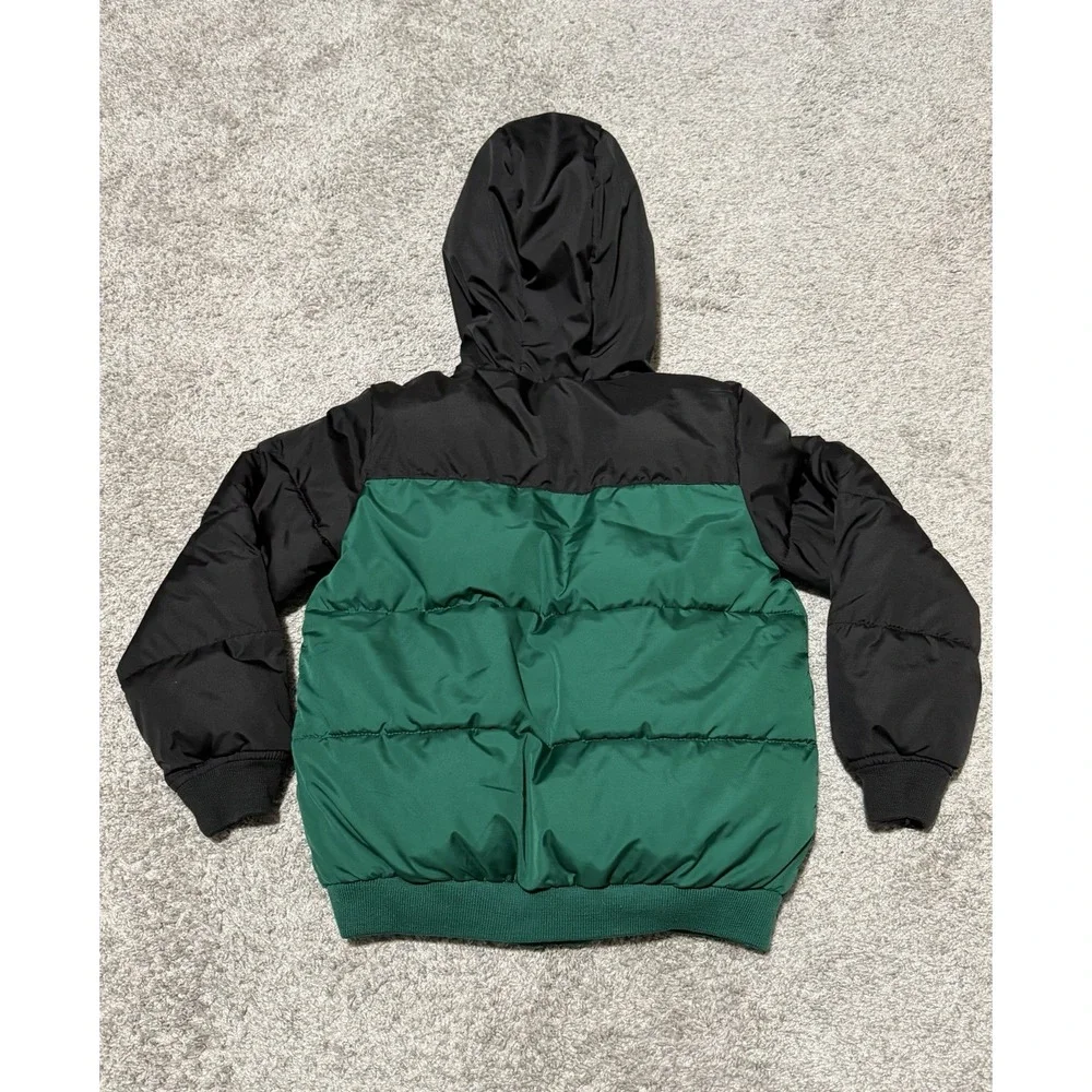 Gap Kids Water Resistant Green & Black Winter Puffer Coat Jacket Size Medium(8)